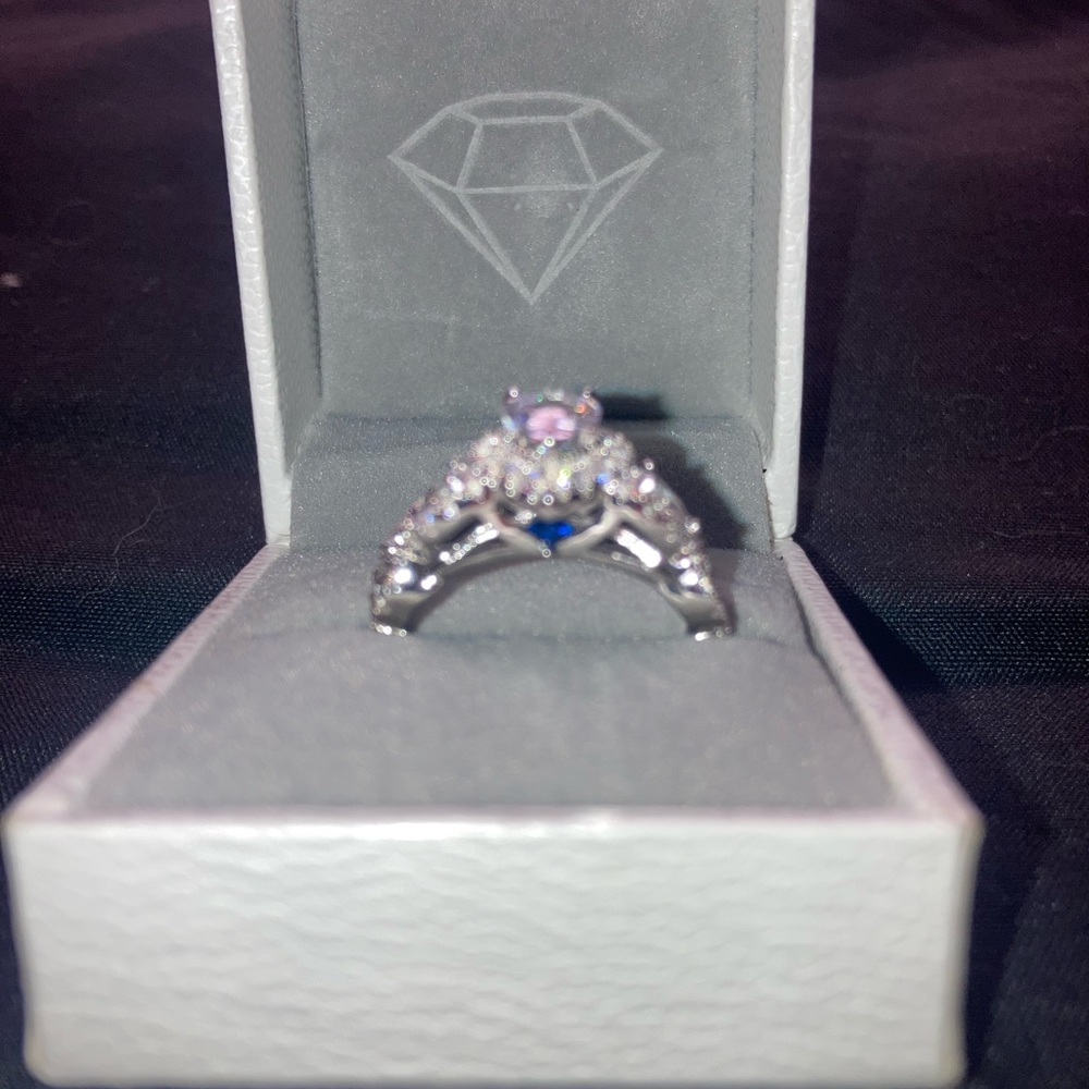 Diamond and Sapphire Engagement ring & Band